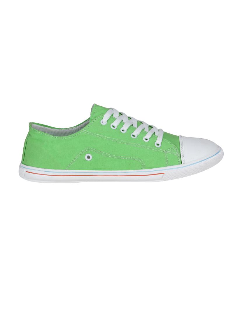 green canvas lace up sneakers - 16710781 - Zoom Image - 2