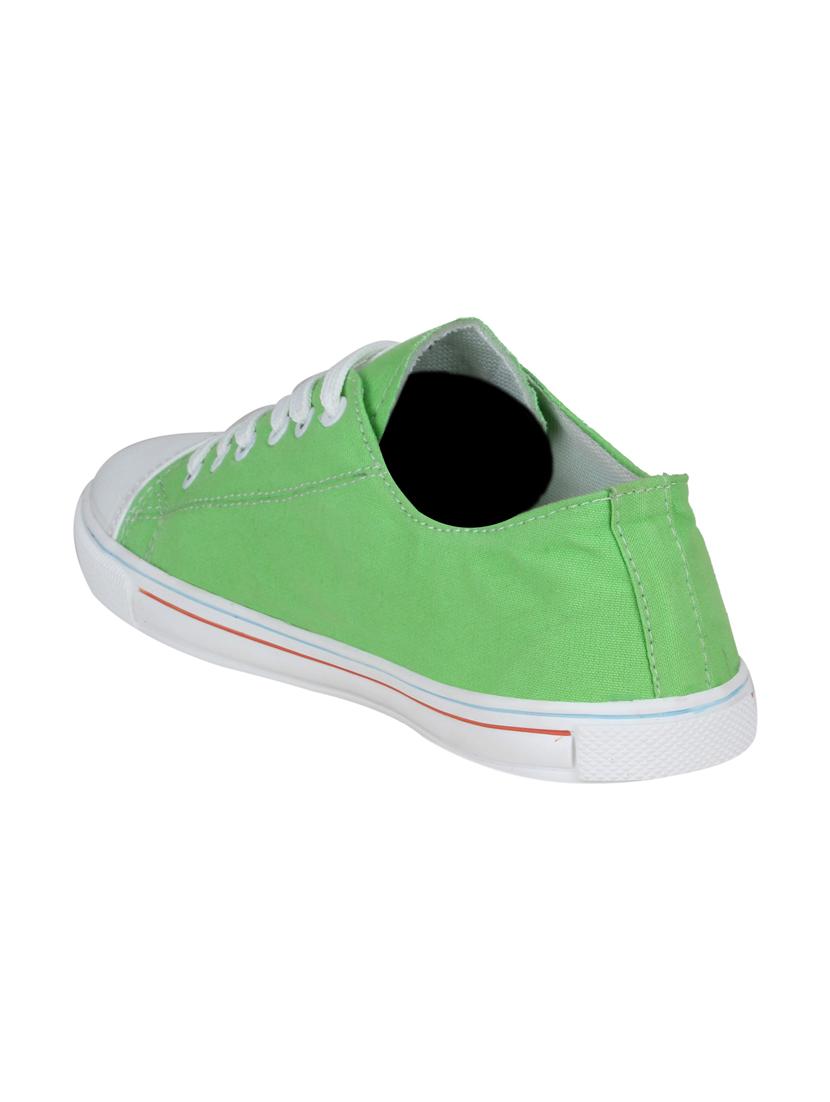 green canvas lace up sneakers - 16710781 - Zoom Image - 3