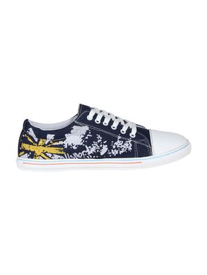 navy canvas lace up sneakers - 16710791 - Standard Image - 2