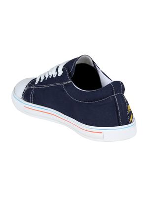 navy canvas lace up sneakers - 16710791 - Standard Image - 3