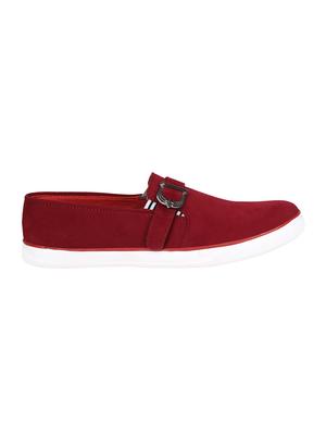 maroon letaherette slipons - 16710811 - Standard Image - 2