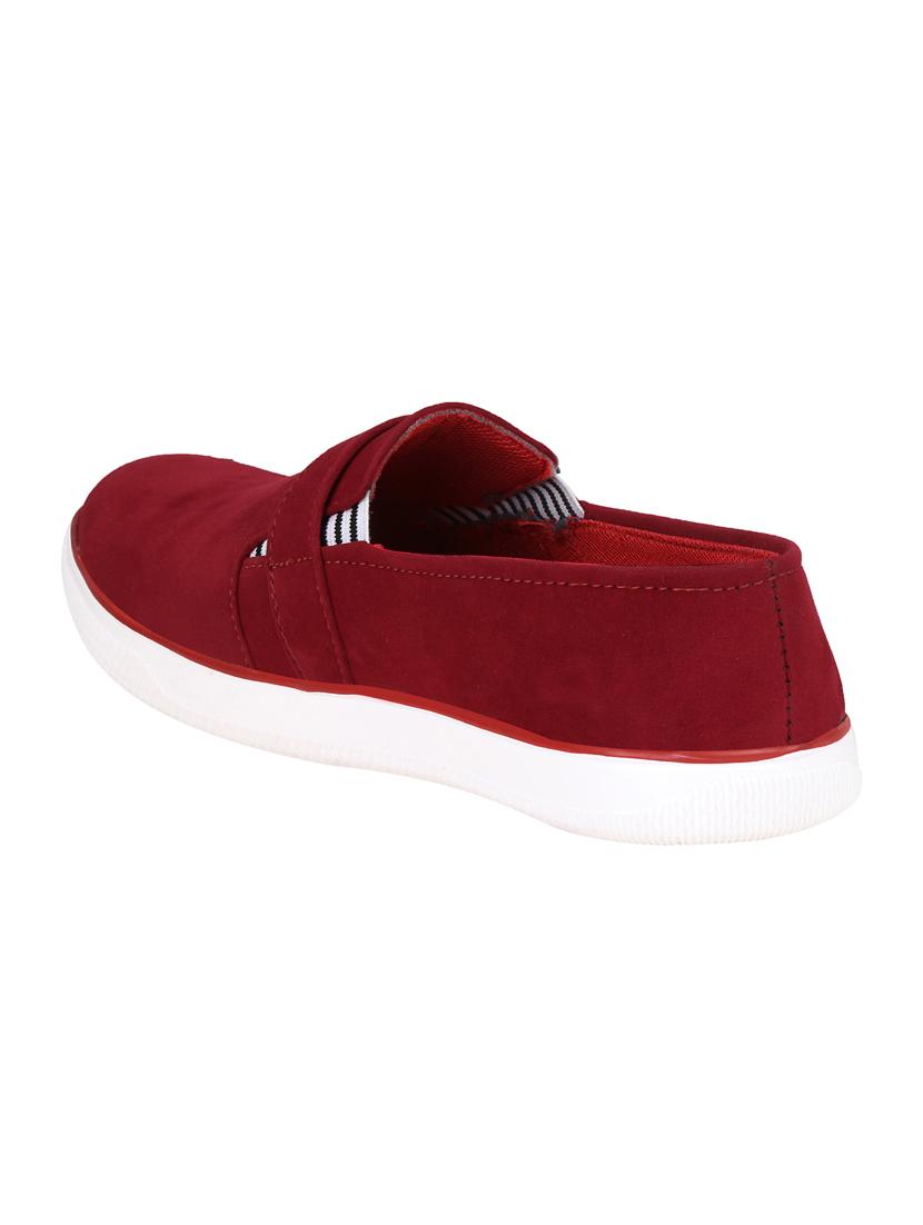 maroon letaherette slipons - 16710811 - Zoom Image - 3