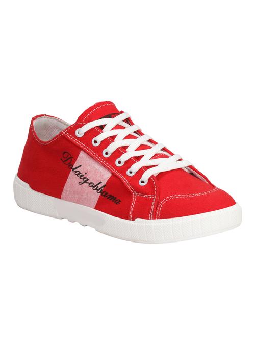 red canvas lace up sneakers - 16710831 - Standard Image - 1
