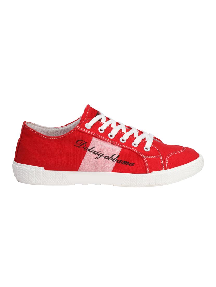 red canvas lace up sneakers - 16710831 - Zoom Image - 2