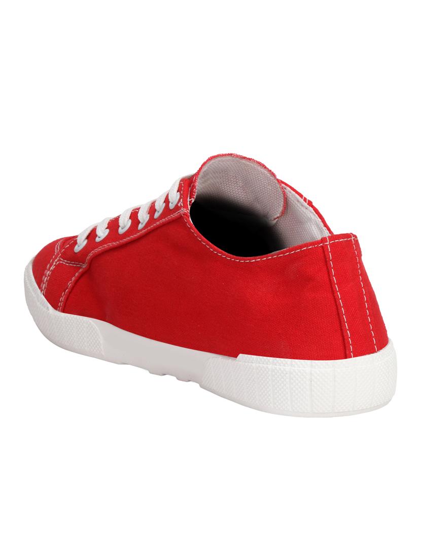 red canvas lace up sneakers - 16710831 - Zoom Image - 3