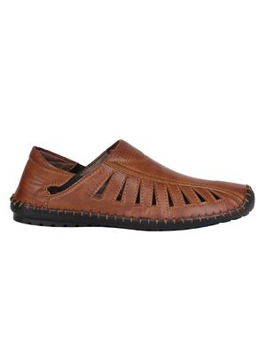 tan leatherette slip on sandals - 16710838 - Standard Image - 2