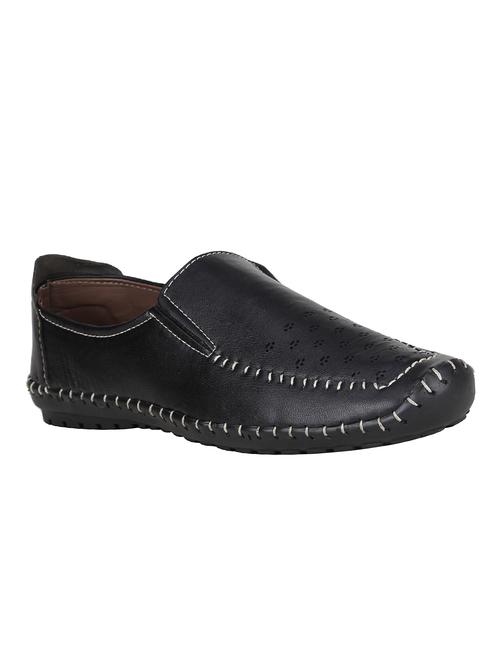black leatherette slip on sandals - 16710849 - Standard Image - 1