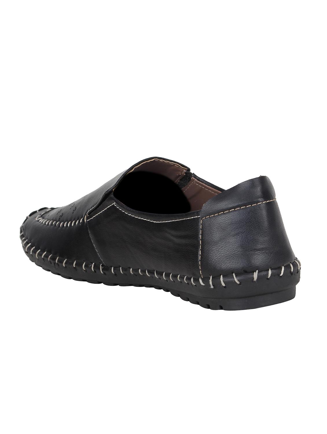 black leatherette slip on sandals - 16710849 - Zoom Image - 3