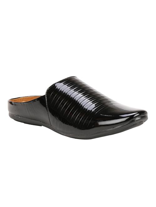 black patent leather slip on mules - 16710852 - Standard Image - 1