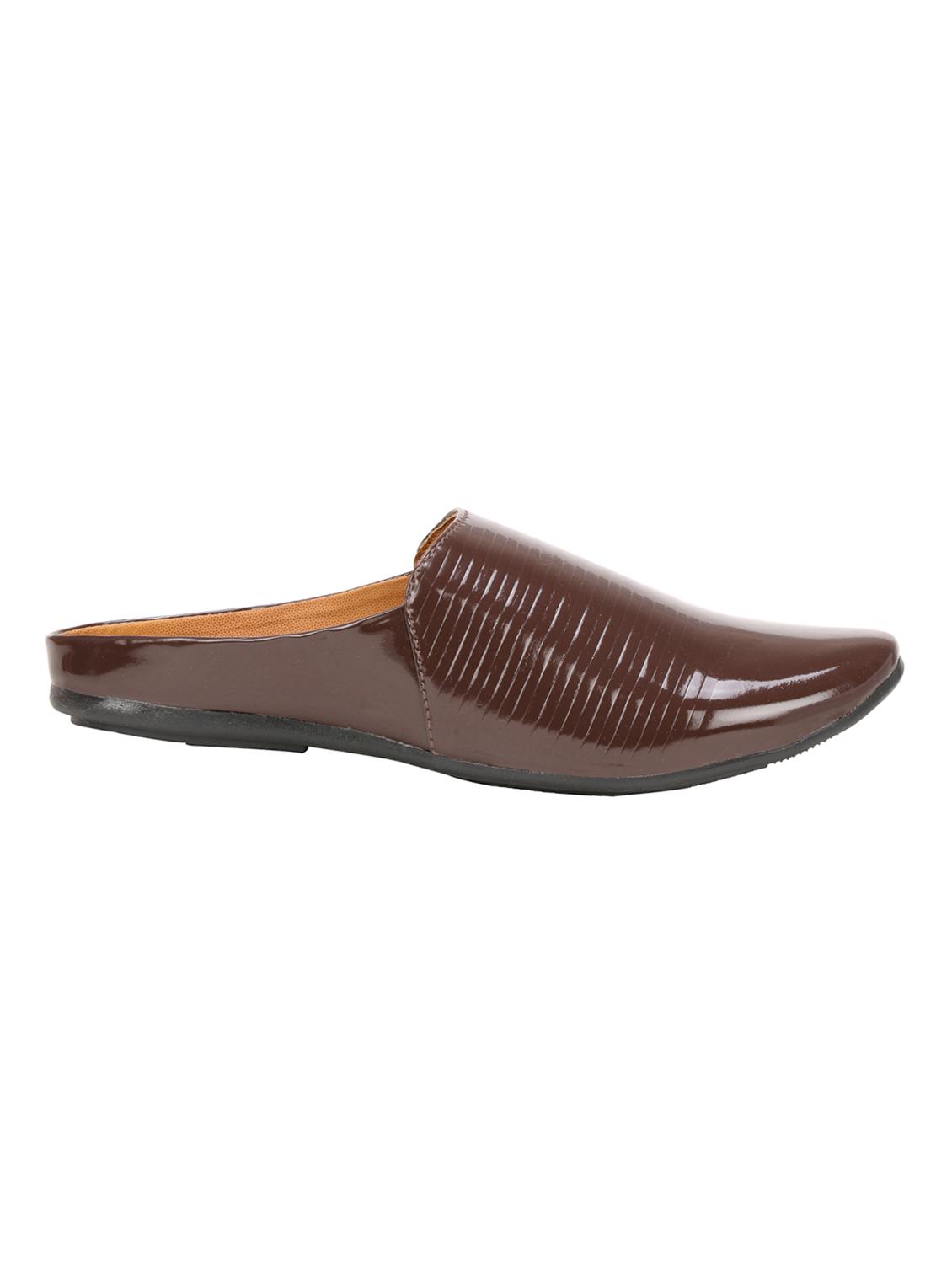 brown patent leather slip on mules - 16710853 - Zoom Image - 2