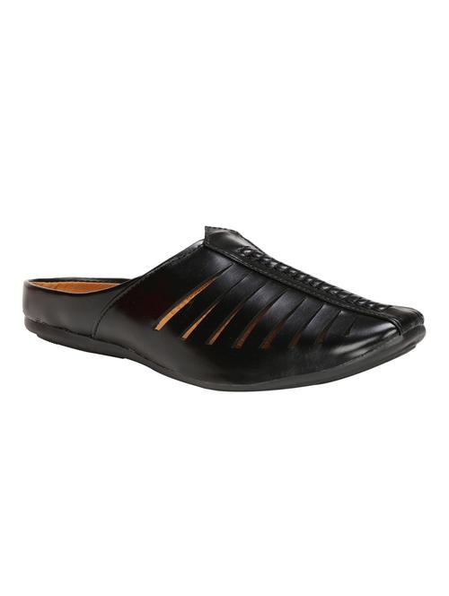 black leatherette slip on mules - 16710855 - Standard Image - 1