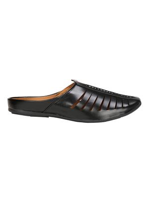black leatherette slip on mules - 16710855 - Standard Image - 2