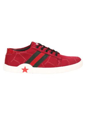 red canvas lace up sneakers - 16710861 - Standard Image - 2