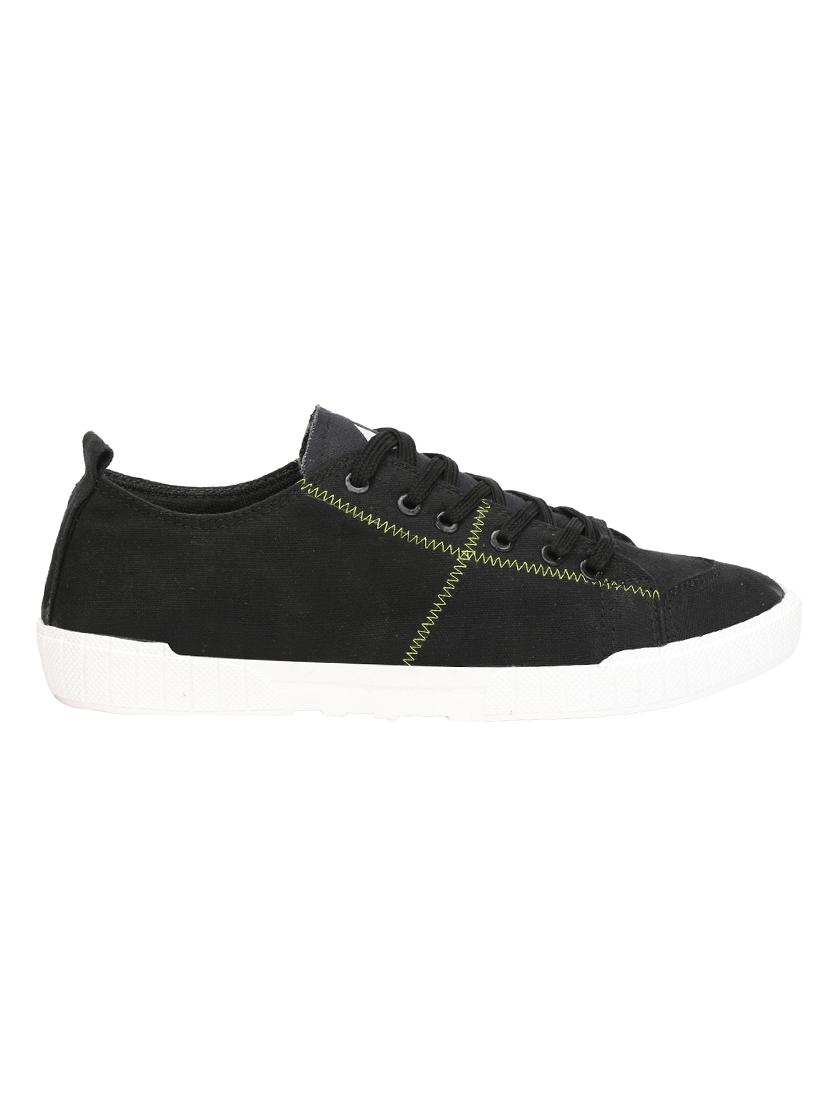 black canvas lace up sneakers - 16710867 - Zoom Image - 2