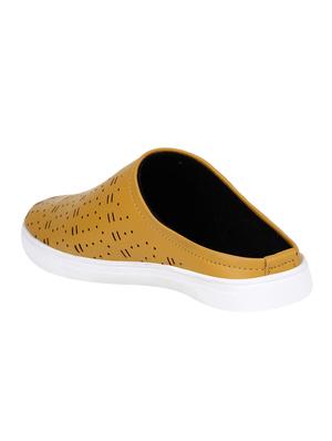 yellow leatherette slip on mules - 16710872 - Standard Image - 3