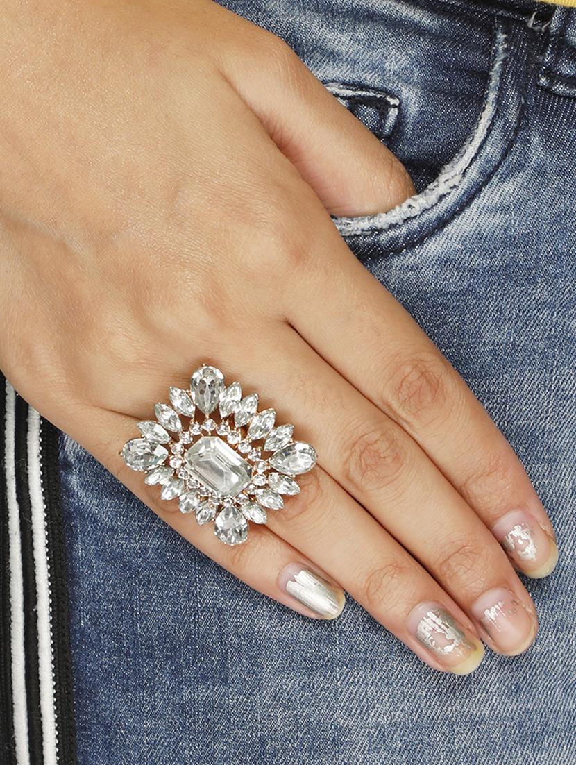 white gold plated finger ring - 16711148 - Zoom Image - 5