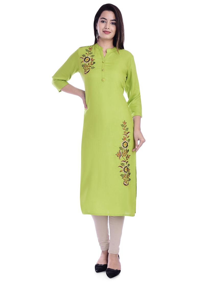 solid straight kurta - 16711436 - Zoom Image - 1