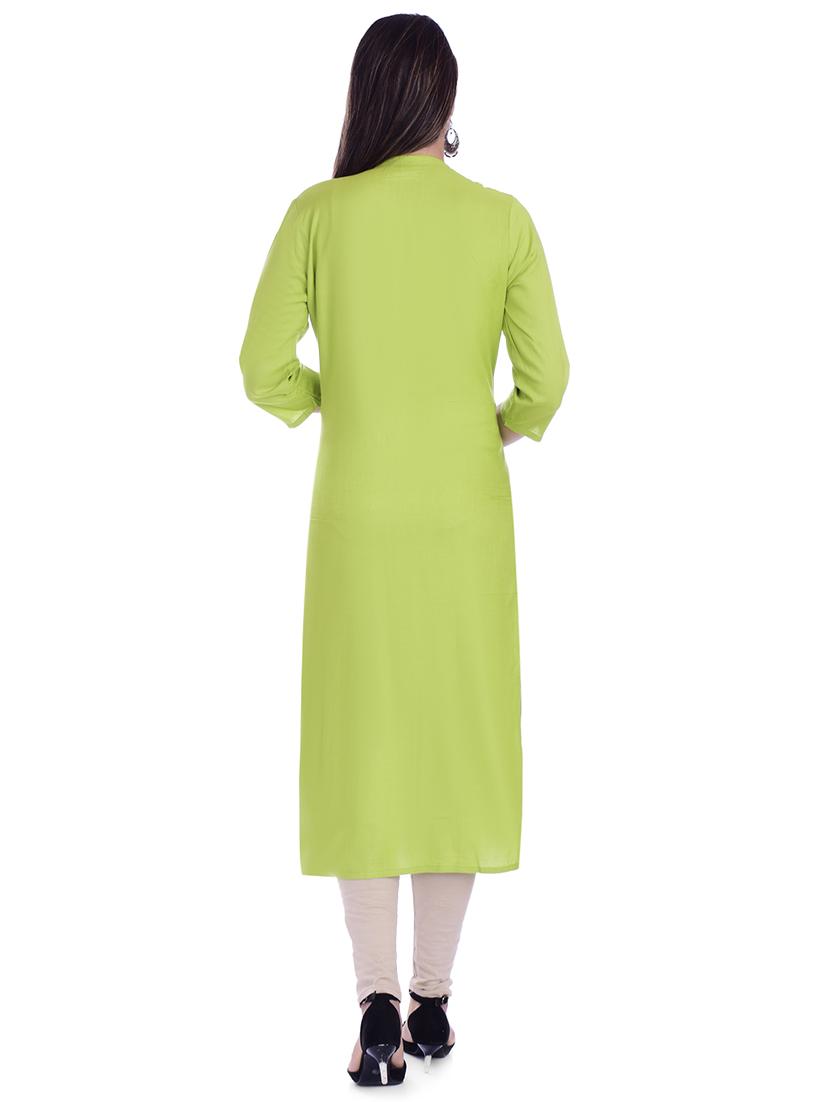 solid straight kurta - 16711436 - Zoom Image - 3