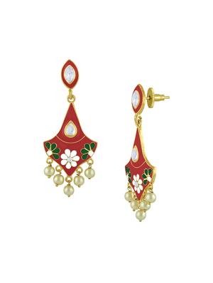 red metal drop earring - 16711453 - Standard Image - 2