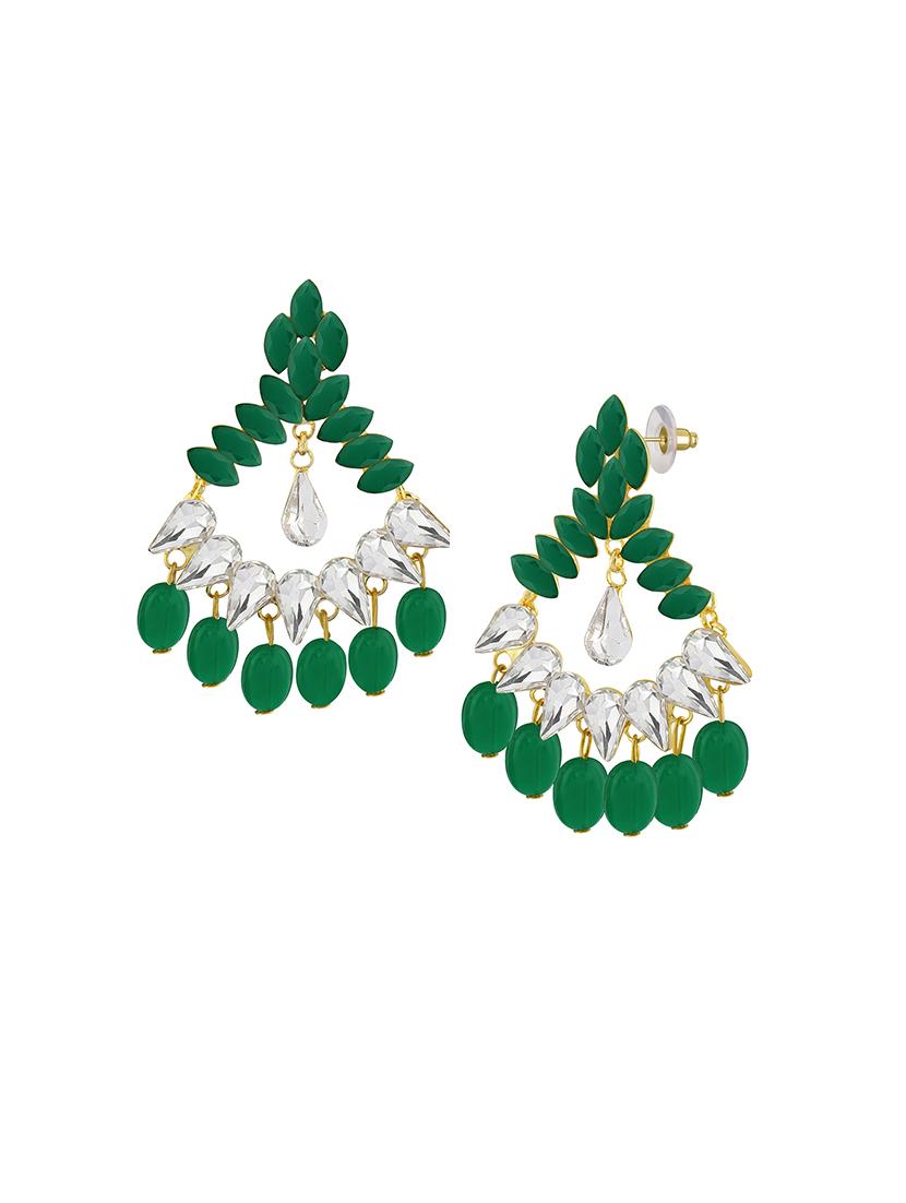 green metal drop earring - 16711454 - Zoom Image - 2