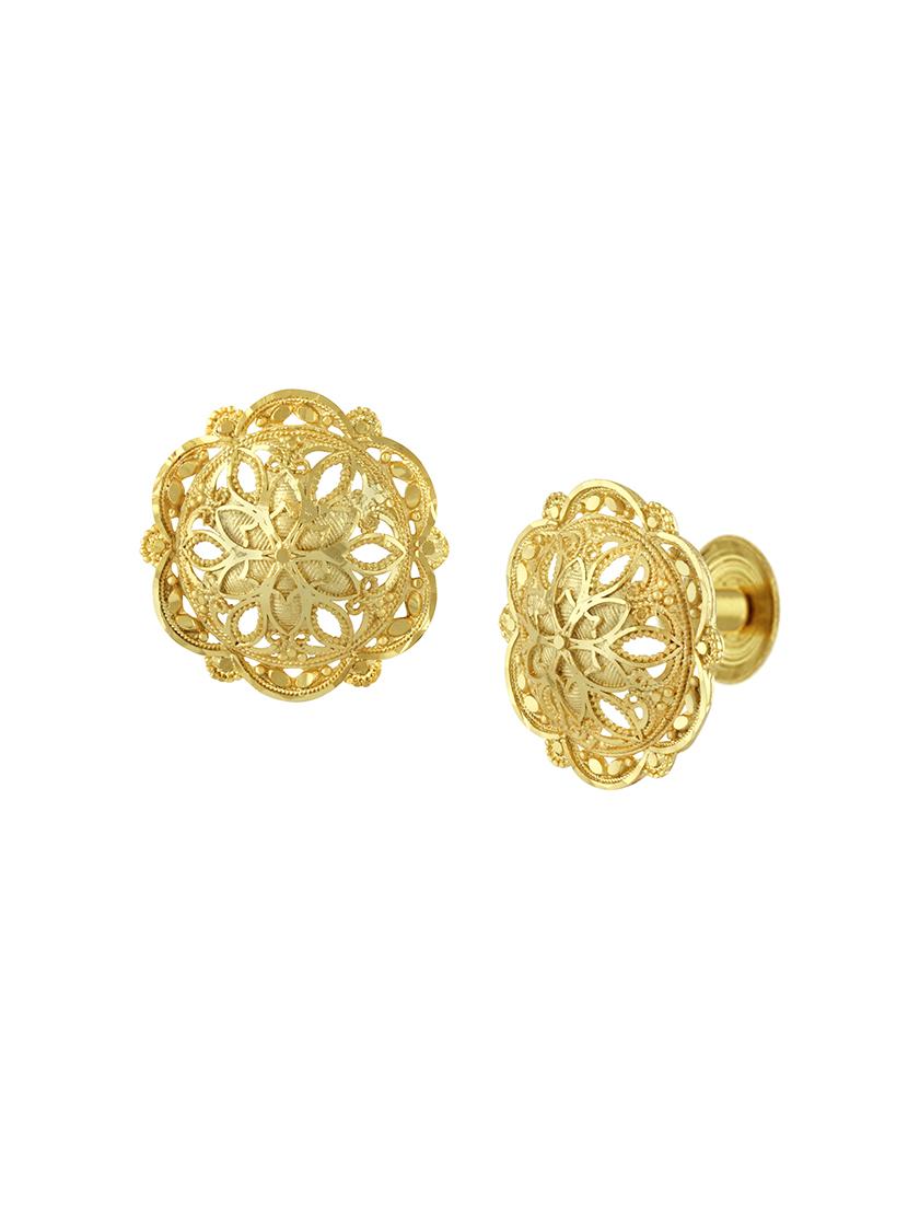 gold brass studs earring - 16711456 - Zoom Image - 2
