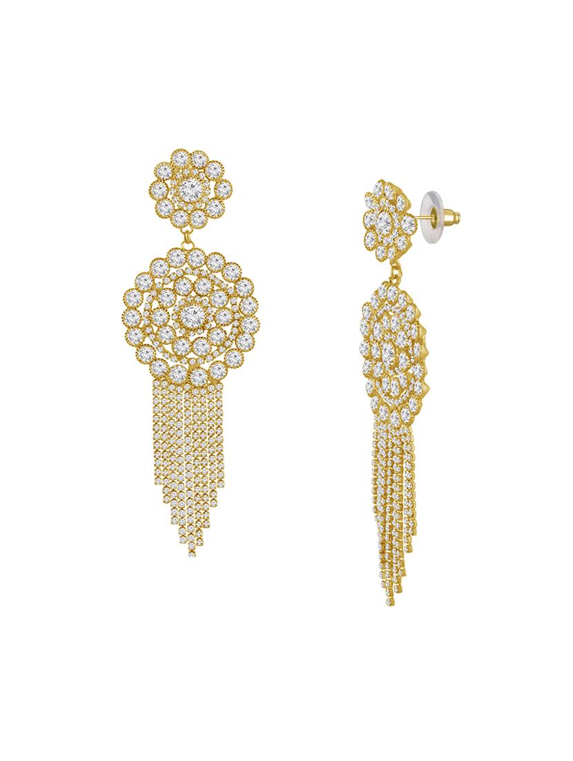 gold metal drop earring - 16711464 - Zoom Image - 2