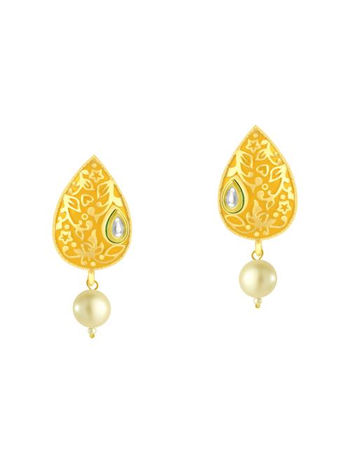 gold metal drop earring - 16711468 - Standard Image - 1