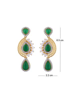 green brass drop earring - 16711469 - Standard Image - 3