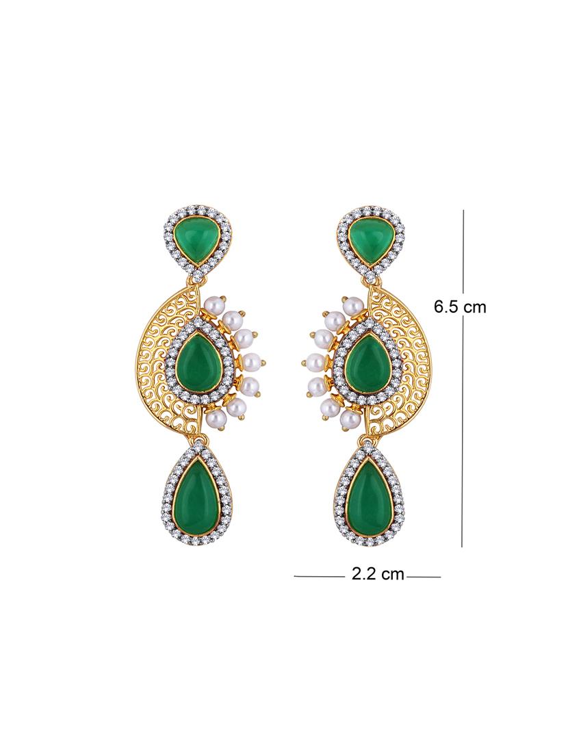 green brass drop earring - 16711469 - Zoom Image - 3