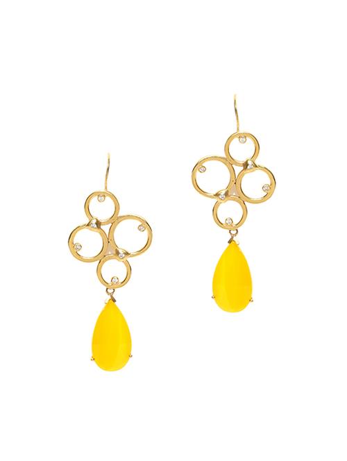 yellow gold tone drop earring - 16711473 - Standard Image - 1