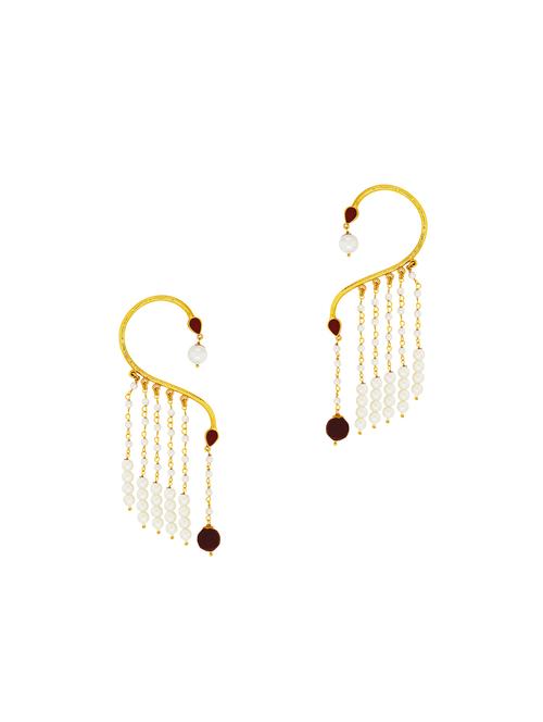 red gold tone metal earcuff earring - 16711477 - Standard Image - 1