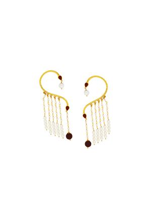 red gold tone metal earcuff earring - 16711477 - Standard Image - 2