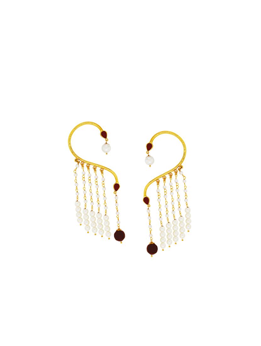 red gold tone metal earcuff earring - 16711477 - Zoom Image - 2