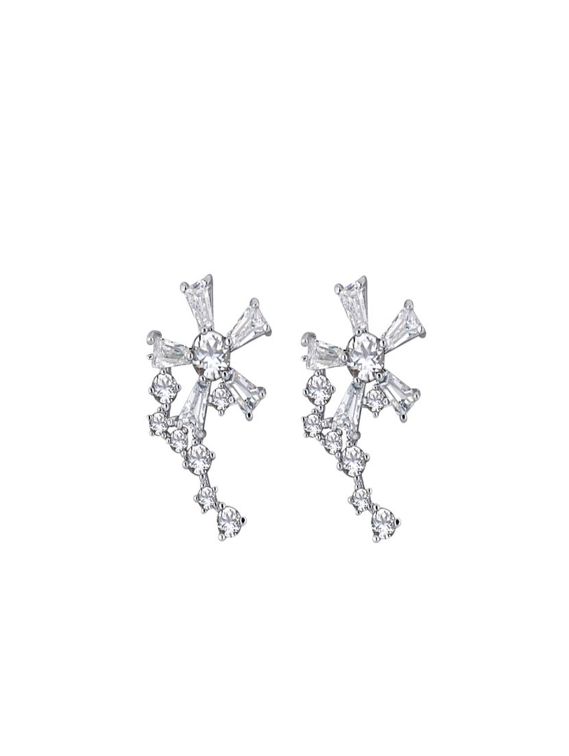 white metal drop earring - 16711478 - Zoom Image - 2