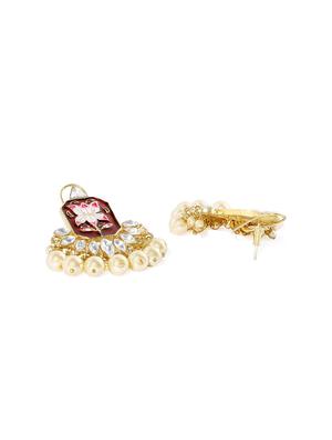 red brass chandballi earring - 16711483 - Standard Image - 2
