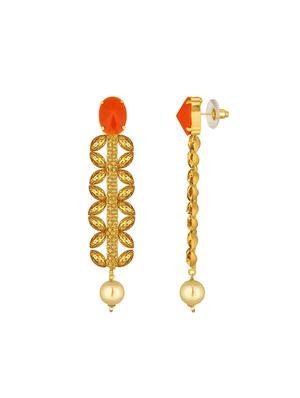 orange brass drop earring - 16711485 - Standard Image - 2