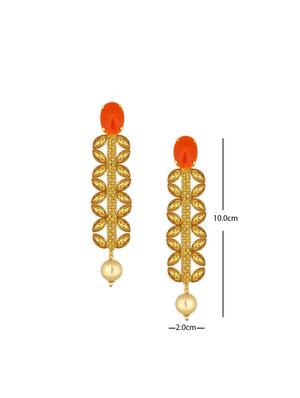 orange brass drop earring - 16711485 - Standard Image - 3