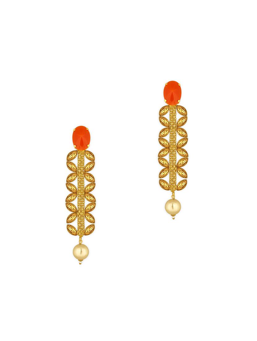 orange brass drop earring - 16711485 - Zoom Image - 1