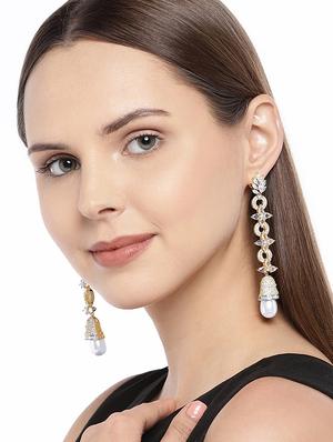 gold brass drop earring - 16711491 - Standard Image - 3
