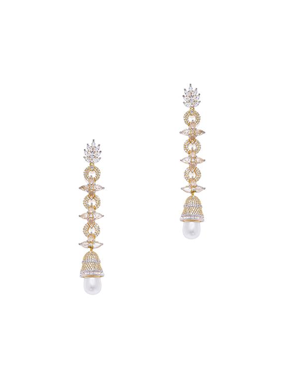 gold brass drop earring - 16711491 - Zoom Image - 1