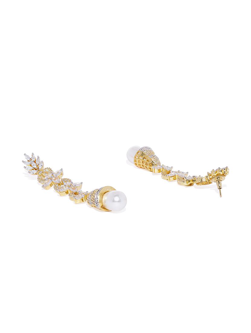 gold brass drop earring - 16711491 - Zoom Image - 2