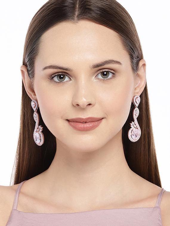 gold brass drop earring - 16711493 - Zoom Image - 3