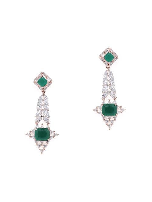 green brass drop earring - 16711494 - Very Small Image - 1