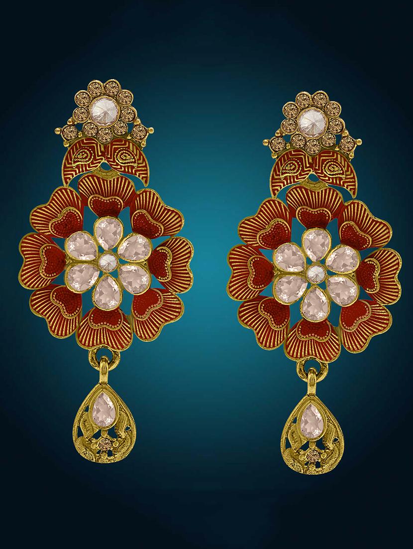 red metal drop earring - 16711501 - Zoom Image - 1
