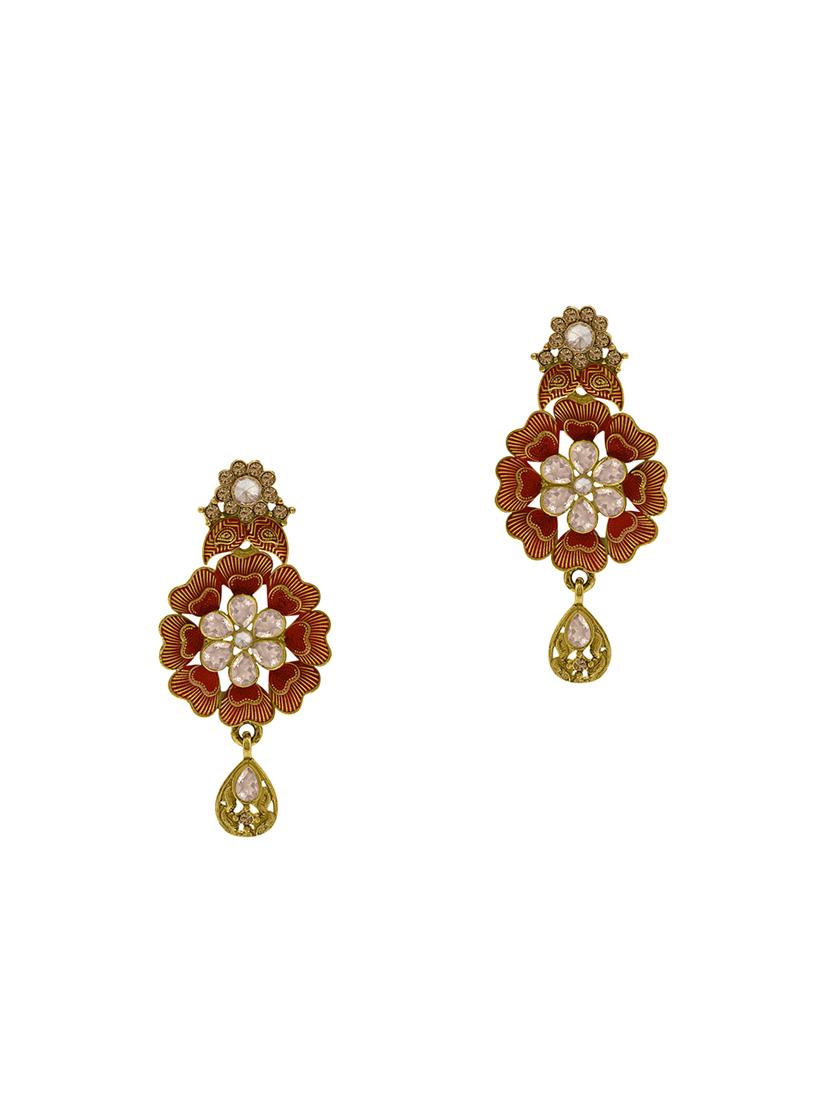 red metal drop earring - 16711501 - Zoom Image - 2