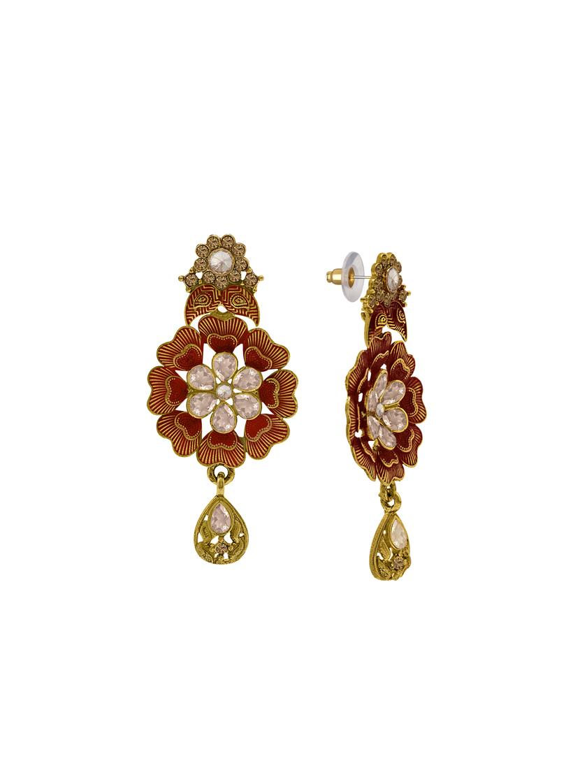 red metal drop earring - 16711501 - Zoom Image - 3