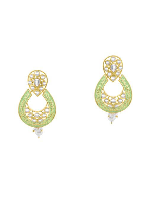 green metal drop earring - 16711509 - Standard Image - 1