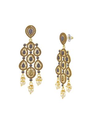 grey metal drop earring - 16711510 - Standard Image - 2