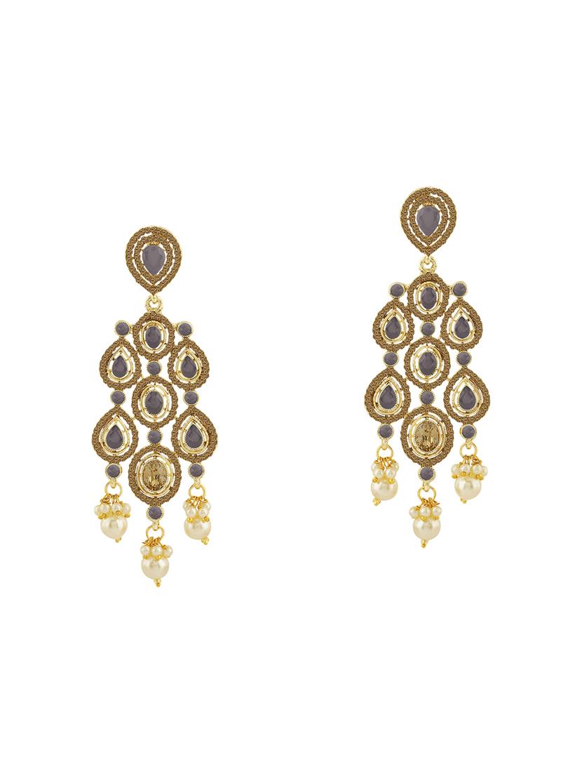 grey metal drop earring - 16711510 - Zoom Image - 1