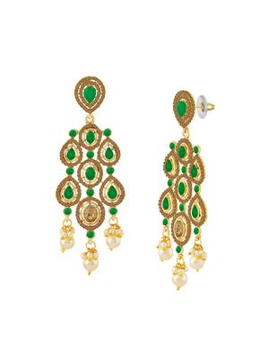 green metal drop earring - 16711511 - Standard Image - 2